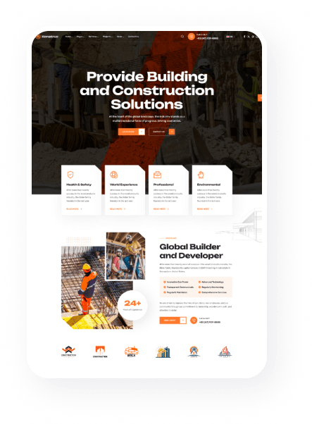 Landing Page - Konstruc - Building & Construction WordPress Theme